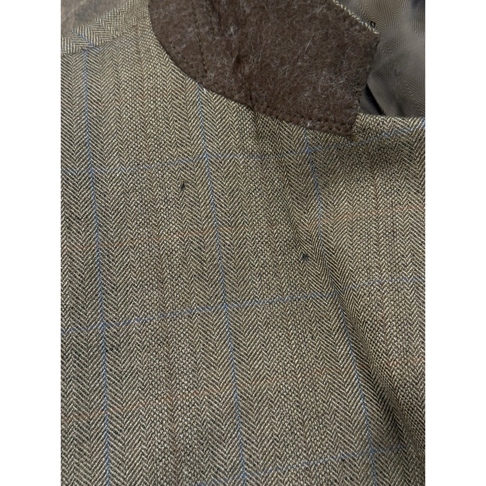 Joseph & Feiss Gold 38R Mens Blazer Jacket  100% Wool Brown 2 Button Single Vent - Picture 7 of 14